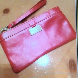 Kate Spade Red Leather Wristlet * Very Good Cond.*